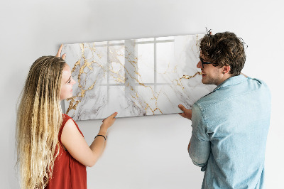 Dry erase magnetic board Ornamental marble