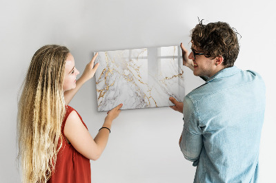 Dry erase magnetic board Ornamental marble