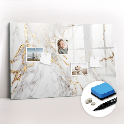 Dry erase magnetic board Ornamental marble