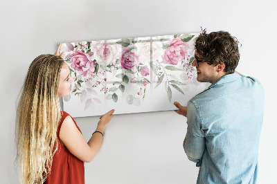 Dry erase magnetic board Watercolor roses