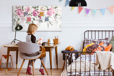 Dry erase magnetic board Watercolor roses