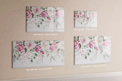 Dry erase magnetic board Watercolor roses