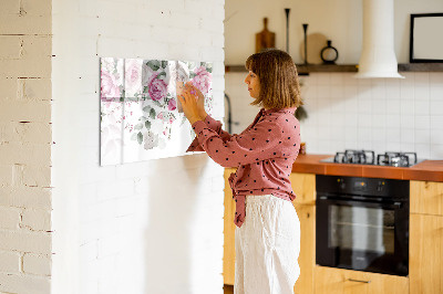 Dry erase magnetic board Watercolor roses