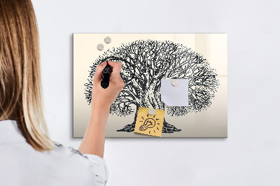 Magnetic dry erase board Large tree nature