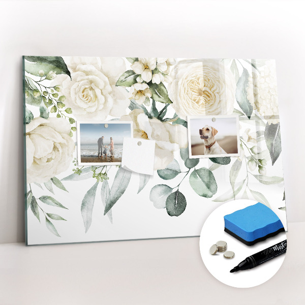 Dry erase magnetic board Flowers