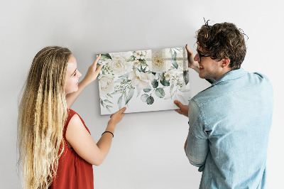 Dry erase magnetic board Flowers