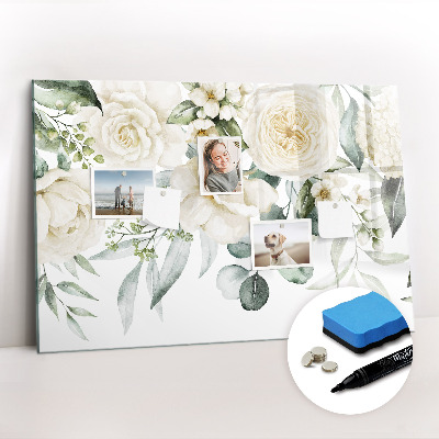 Dry erase magnetic board Flowers
