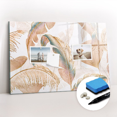 Dry erase magnetic board Leaves pattern nature