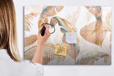 Dry erase magnetic board Leaves pattern nature