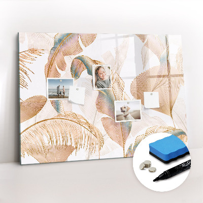 Dry erase magnetic board Leaves pattern nature