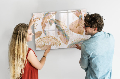Dry erase magnetic board Leaves pattern nature