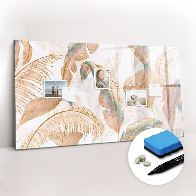 Dry erase magnetic board Leaves pattern nature