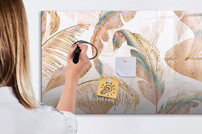 Dry erase magnetic board Leaves pattern nature