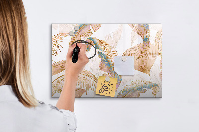Dry erase magnetic board Leaves pattern nature