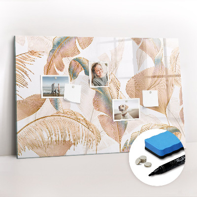 Dry erase magnetic board Leaves pattern nature