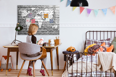 Magnetic board with marker World Map on Bricks