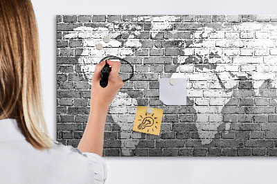 Magnetic dry erase board World Map on Bricks