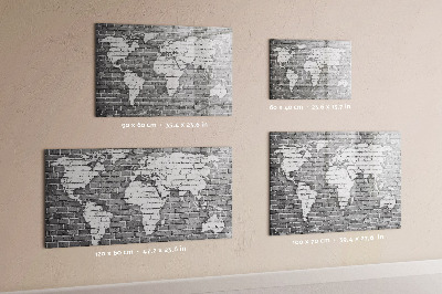 Magnetic dry erase board World Map on Bricks