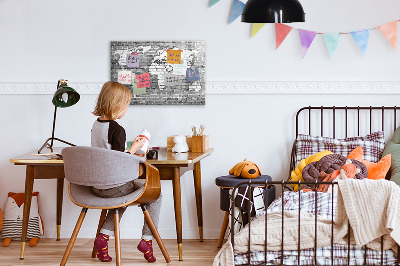 Magnetic board with marker World Map on Bricks