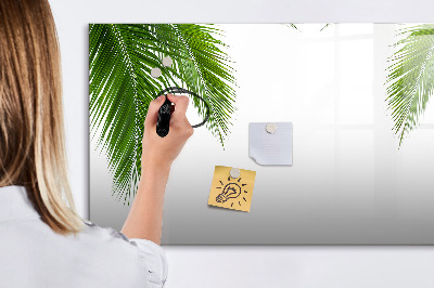 Dry erase magnetic board Palm tree leaves nature