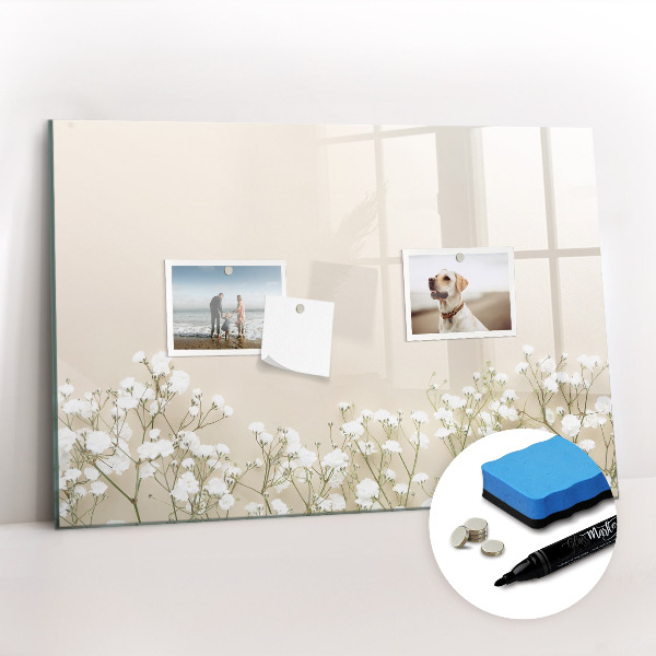 Magnetic dry erase board Blooming flowers