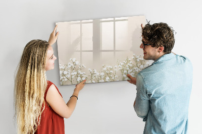 Magnetic dry erase board Blooming flowers