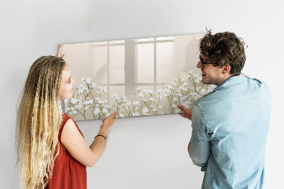 Magnetic dry erase board Blooming flowers
