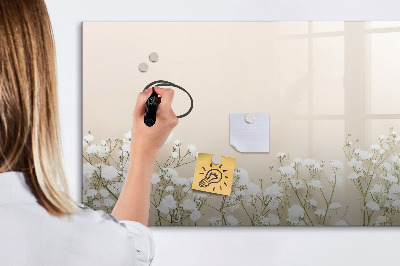 Magnetic dry erase board Blooming flowers