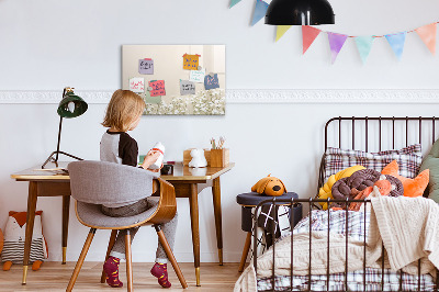 Magnetic dry erase board Blooming flowers