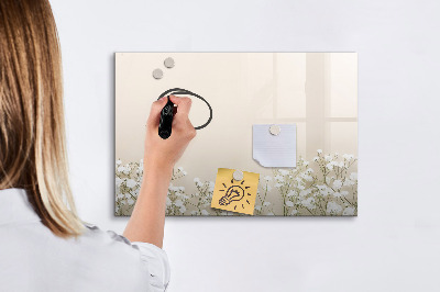 Magnetic dry erase board Blooming flowers
