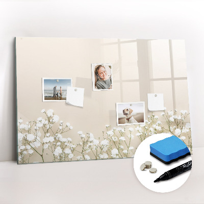 Magnetic dry erase board Blooming flowers
