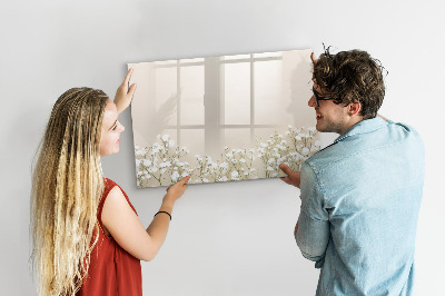 Magnetic dry erase board Blooming flowers