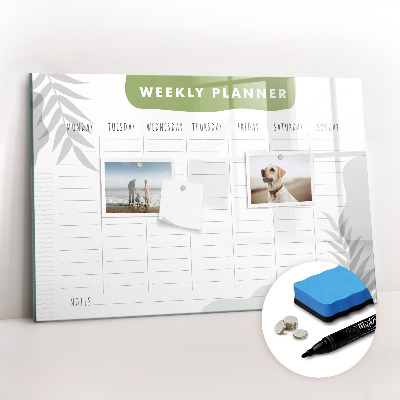 Magnetic dry erase board Weekly planner