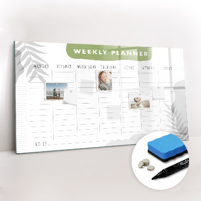 Magnetic dry erase board Weekly planner