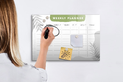 Magnetic board for drawing Weekly planner