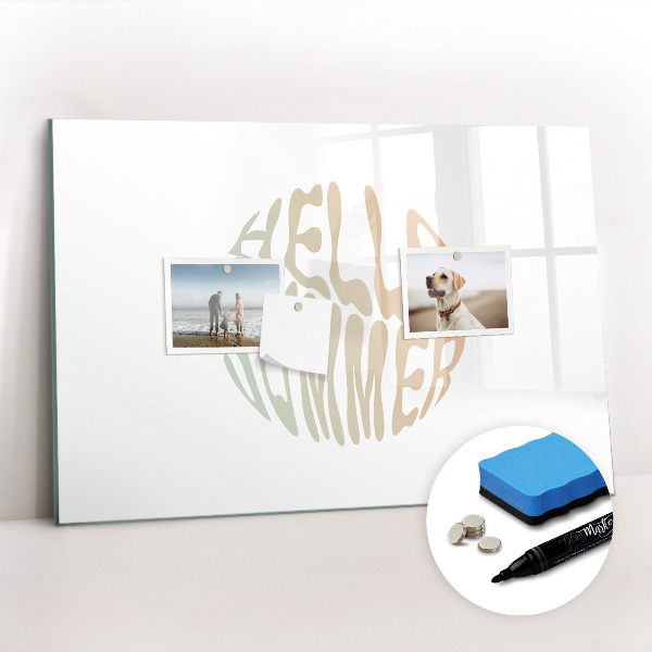 Dry erase magnetic board Hello summer