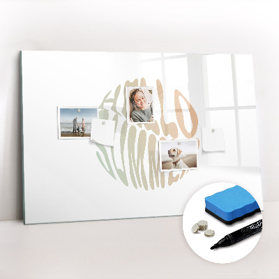 Magnetic board for writing Hello summer