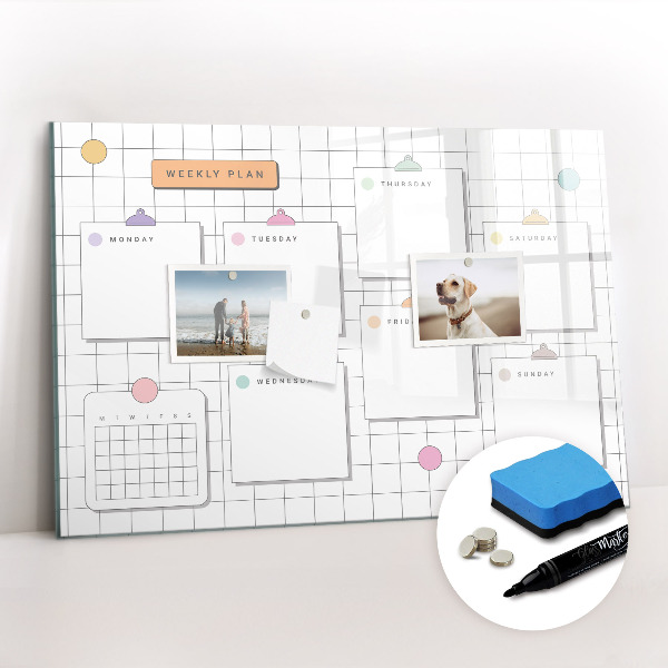 Magnetic dry erase board Weekly planner