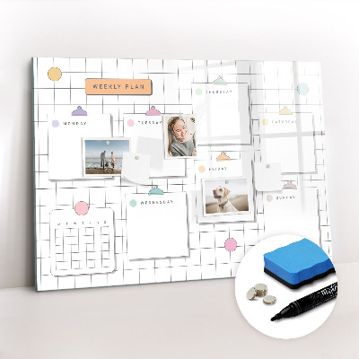 Magnetic dry erase board Weekly planner