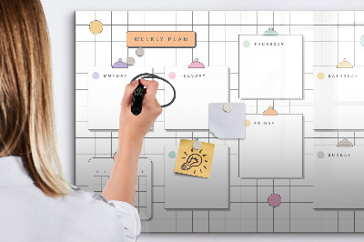 Magnetic dry erase board Weekly planner