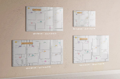 Magnetic board for drawing Weekly planner