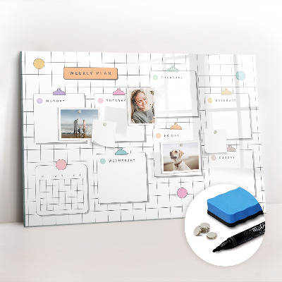 Magnetic dry erase board Weekly planner