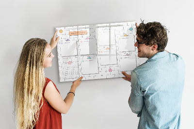 Magnetic board for drawing Weekly planner