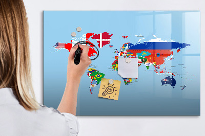 Magnetic board with marker Flag map