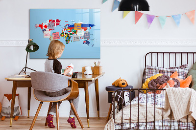 Magnetic board with marker Flag map