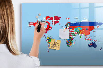 Magnetic dry erase board Flag map