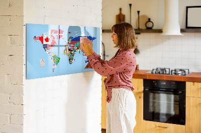 Magnetic board with marker Flag map