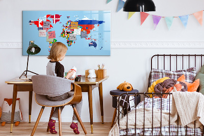 Magnetic board with marker Flag map