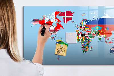 Magnetic dry erase board Flag map