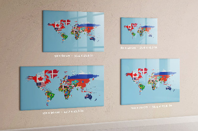 Magnetic board with marker Flag map